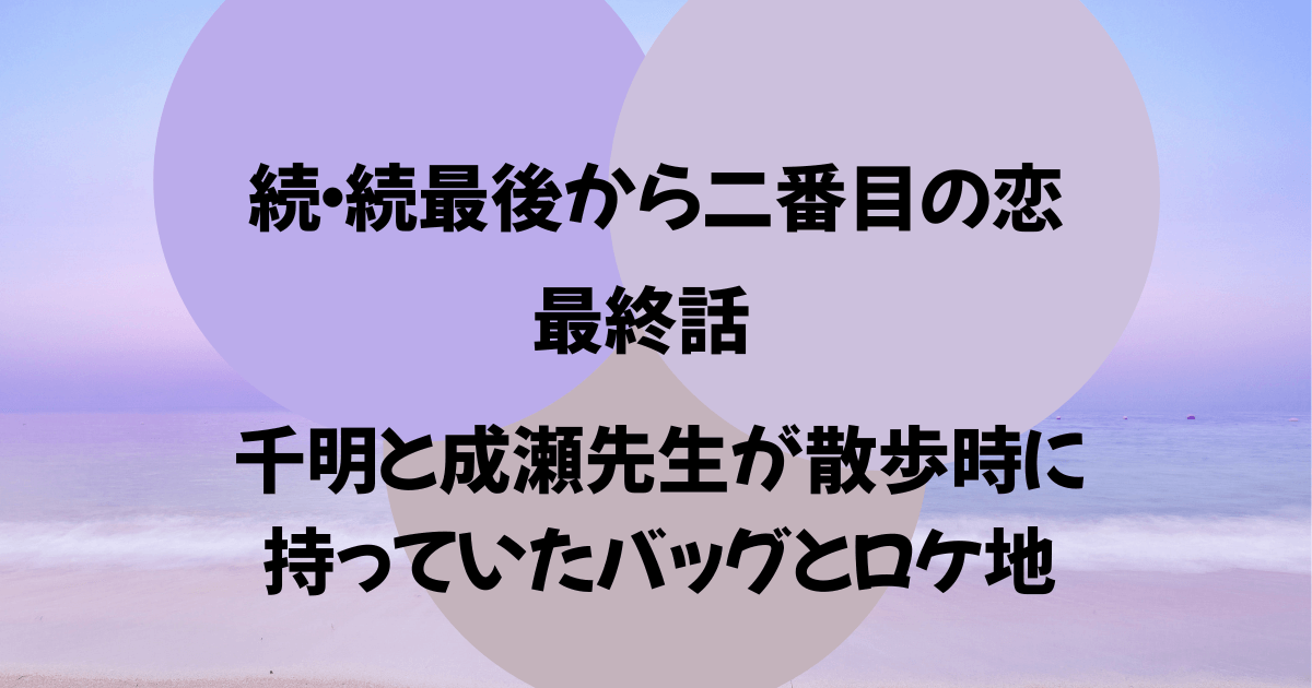 続・続最後から二番目の恋最終話　バッグ　